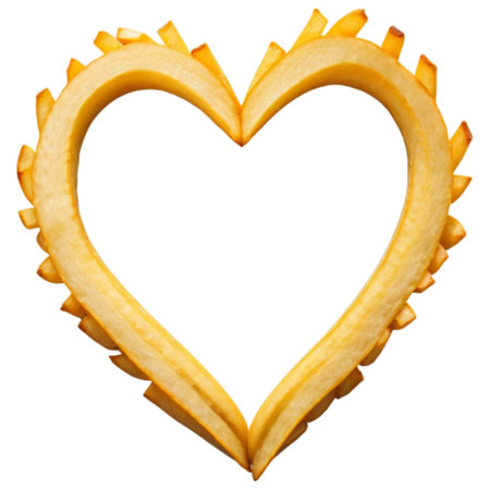 Heart made of apple slices isolated on white background with clipping path.の写真素材