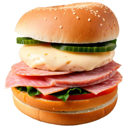hamburger isolated on white background with clipping path and full depth of field