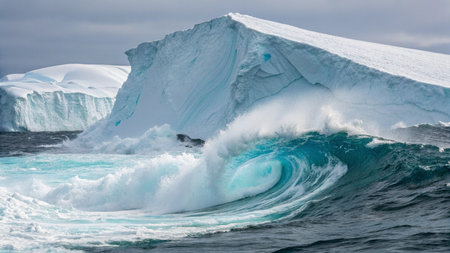 Icebergs in Antarctica. Icebergs in the ocean.の写真素材