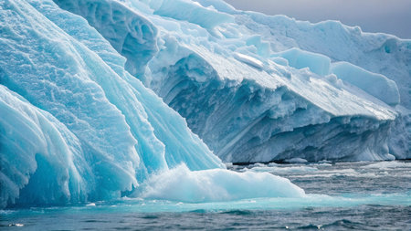 Icebergs in the Jokulsarlon glacier lagoon, Icelandの写真素材