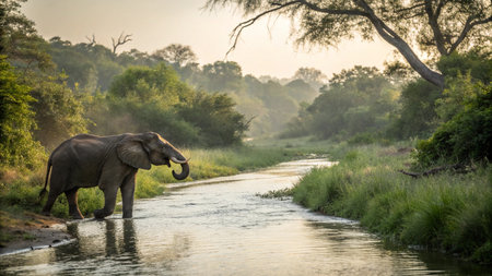 Elephants in Chobe National Park, Botswana, Africaの写真素材