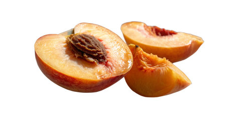 Peach fruit isolated on white background. Clipping path included.