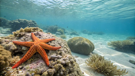 Starfish on the coral reef in the Red Sea. Egypt.の写真素材