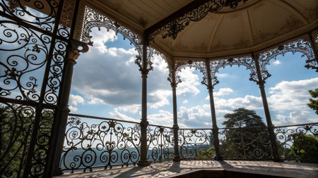 View from the terrace of the palace of Aranjuez, Spainの写真素材