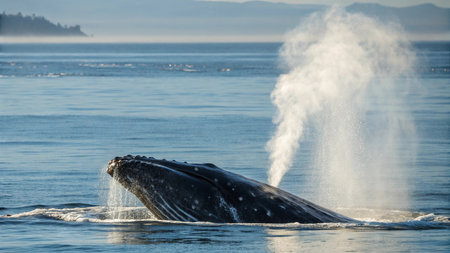 Humpback whale in the Gulf of Finland, Alaska, USAの写真素材