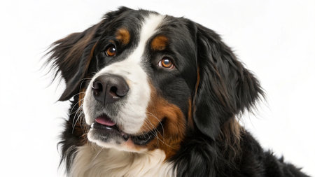 Bernese mountain dog isolated on a white background. Studio shot.