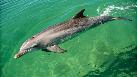 dolphins in the sea, beautiful photo digital picture for your designの写真素材