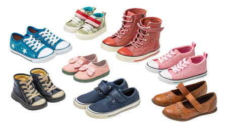 Children's shoes on a white background. Clipping path included.