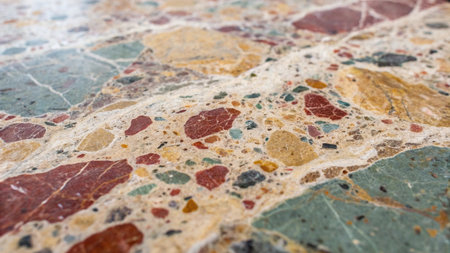 Texture, background, pattern. Granite slabs of different colors and sizes.の写真素材