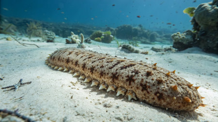 Sea cucumber on the seabed in the Red Sea.の写真素材