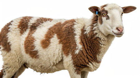 Sheep isolated on a white background. Close-up of a sheep.の写真素材