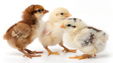chickens isolated on a white background. studio. photo.の写真素材