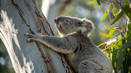Koala in eucalyptus tree in Australia, South Australiaの写真素材