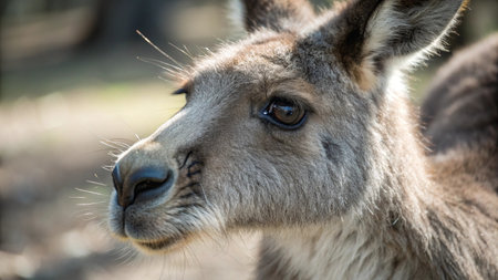 Kangaroo in the zoo, close-up of face.の写真素材