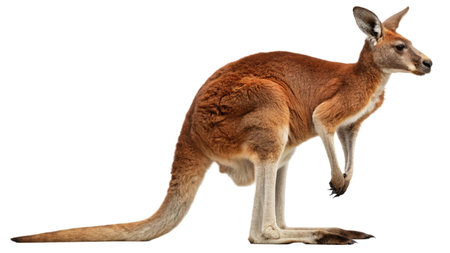 Kangaroo, 3 years old, in front of a white backgroundの写真素材