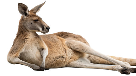 Kangaroo, Macropus giganteus, isolated on whiteの写真素材