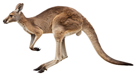 3D digital render of a red kangaroo isolated on white backgroundの写真素材