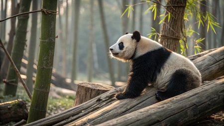 Giant panda in Chengdu, Sichuan Province, Chinaの写真素材