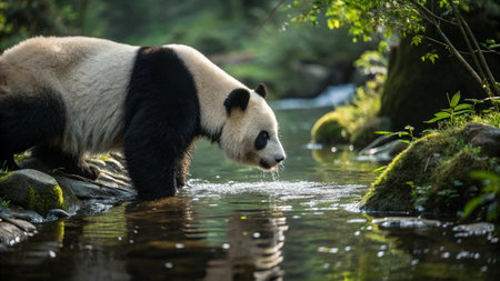 Giant panda (Ailuropoda melanoleuca)の写真素材