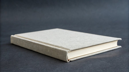 Blank book on black background with copy space for your text.の写真素材