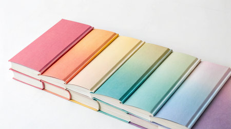 Pile of colorful books on white background. Back to school.