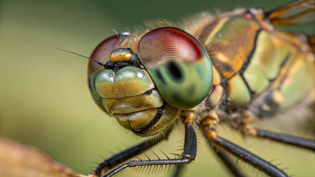 Macro portrait of a dragonfly (Sympetrum vulgare)の写真素材
