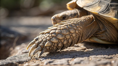 African spurred tortoise (Geochelone sulcata)の写真素材