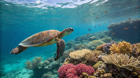 Hawaiian Green Sea Turtle (Chelonia mydas) in the Red Sea