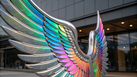Detail of the Angel sculpture at Expo, universal exposition on the theme of food in Milanの写真素材