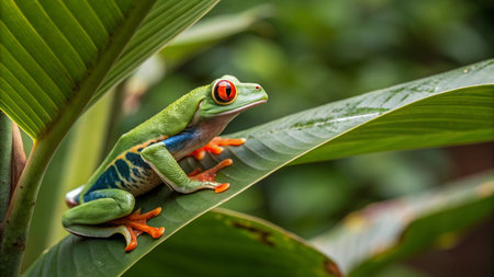 Red-eyed Tree Frog (Agalychnis callidryas)の写真素材