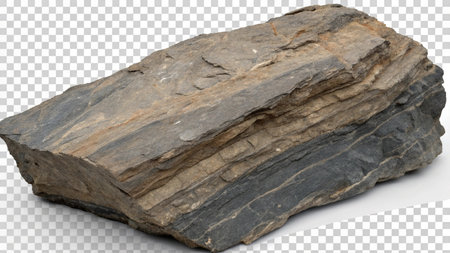 Realistic stone isolated on transparent background. 3d render of rockの写真素材