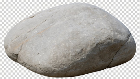 Big stone, isolated on transparent background. 3d rendering image.の写真素材