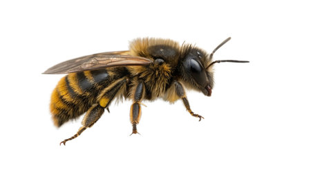 bee isolated on the white background. close-up of a bee