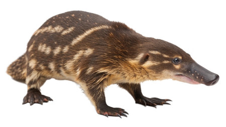 Close-up of a platypus, isolated on white backgroundの写真素材