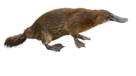 platypus isolated on white background. Clipping path includedの写真素材