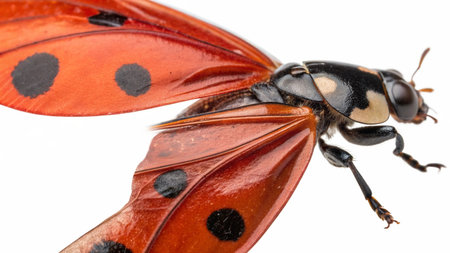 ladybug on a white background. macro. close-upの写真素材