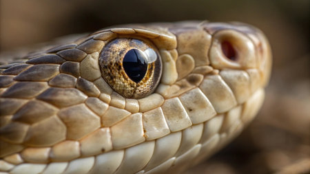 Close-up of the eye of a snake in nature. Macroの写真素材