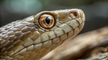 Close up of the eyes of a Japanese rat snake (Naja sp.)の写真素材