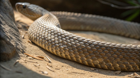 Cobra snake in the wild, close-up view.の写真素材