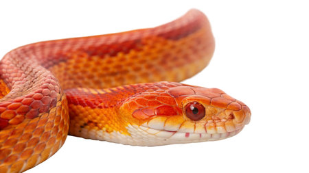 Corn snake, Pantherophis guttatus, isolated on white background