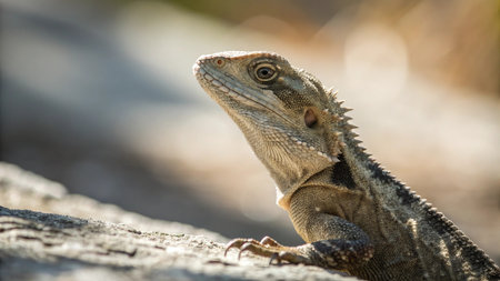 Close up of a water dragon (Pogona vitticeps)の写真素材