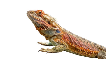 Bearded dragon, Pogona vitticeps, isolated on white backgroundの写真素材
