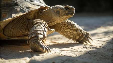 African spurred tortoise (Geochelone sulcata)の写真素材