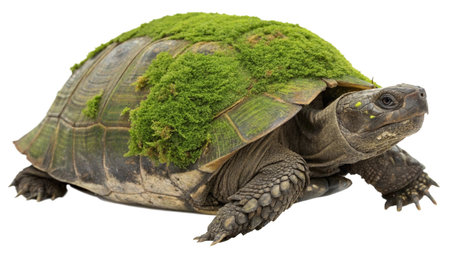 Tortoise isolated on white background. Close-up image.の写真素材