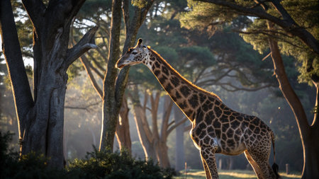 Giraffe in Serengeti National Park, Tanzania, Africaの写真素材