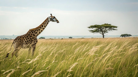 Giraffe in Serengeti National Park, Tanzania, Africa