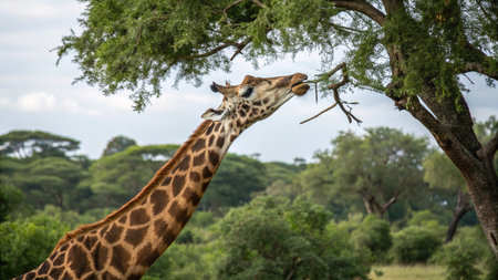 Giraffe in Serengeti National Park, Tanzania, Africaの写真素材