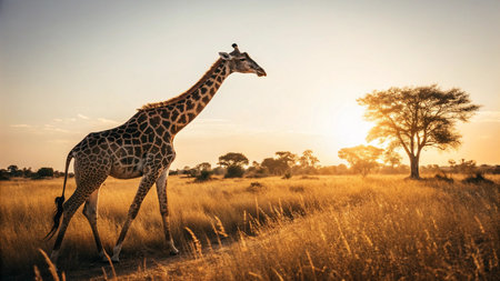 Giraffe in the Okavango Delta - Moremi National Park in Botswanaの写真素材
