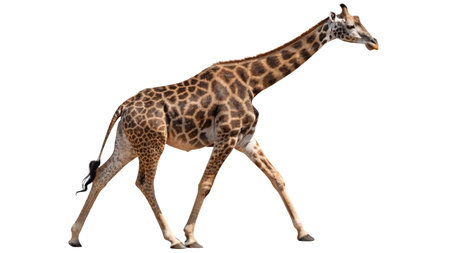 Giraffe isolated on white background. Side view. Clipping pathの写真素材
