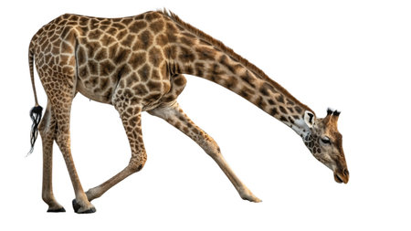 3D digital render of a giraffe isolated on white background.の写真素材